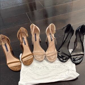 Stuart Weitzman Heeled Sandals - Black, Tan, Cream